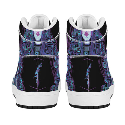 Aquarius And Astrological Signs Print High Top Leather Sneakers