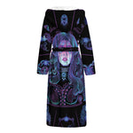 Aquarius And Astrological Signs Print Hooded Bathrobe