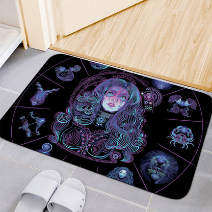 Aquarius And Astrological Signs Print Indoor Door Mat