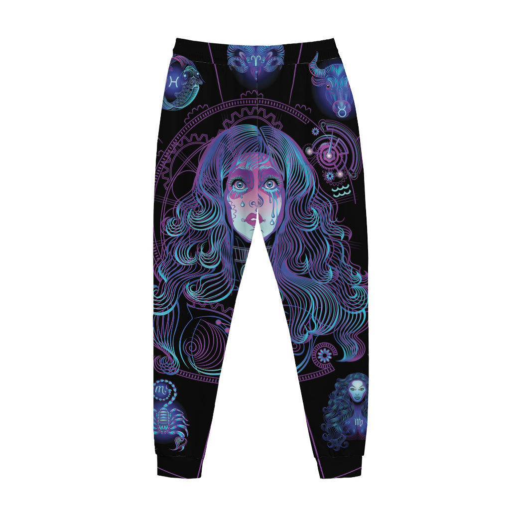 Aquarius And Astrological Signs Print Jogger Pants