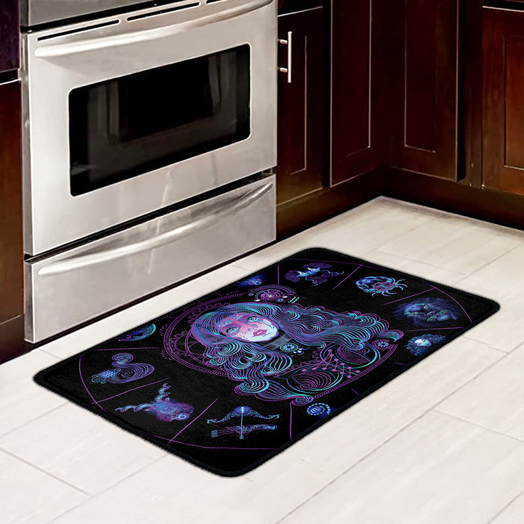 Aquarius And Astrological Signs Print Kitchen Mat