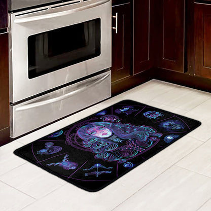 Aquarius And Astrological Signs Print Kitchen Mat