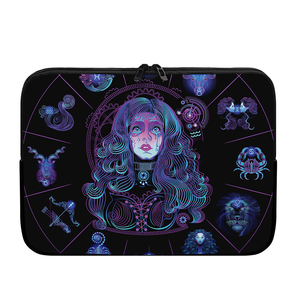 Aquarius And Astrological Signs Print Laptop Sleeve
