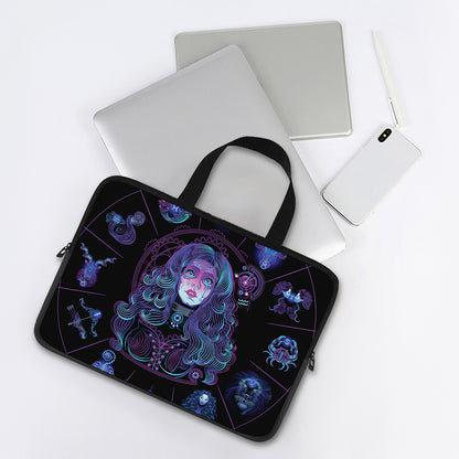 Aquarius And Astrological Signs Print Laptop Sleeve With Handle