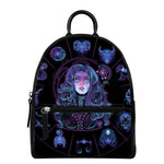 Aquarius And Astrological Signs Print Leather Backpack