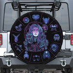 Aquarius And Astrological Signs Print Leather Spare Tire Cover