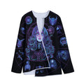 Aquarius And Astrological Signs Print Long Sleeve Short Coat