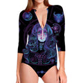 Aquarius And Astrological Signs Print Long Sleeve Swimsuit