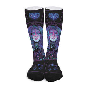 Aquarius And Astrological Signs Print Long Socks