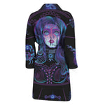 Aquarius And Astrological Signs Print Men's Bathrobe