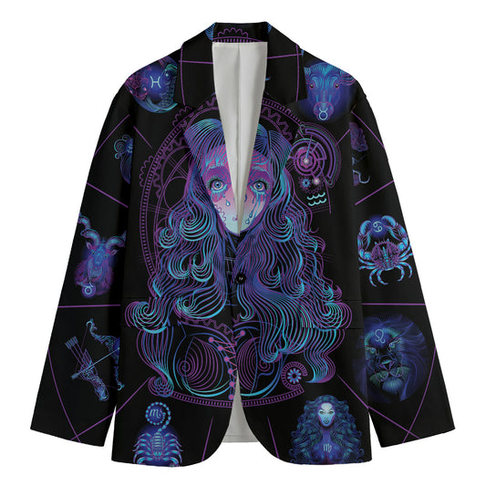 Aquarius And Astrological Signs Print Men's Blazer