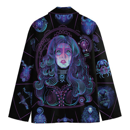 Aquarius And Astrological Signs Print Men's Blazer
