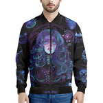 Aquarius And Astrological Signs Print Men's Bomber Jacket