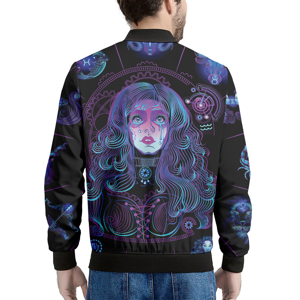 Aquarius And Astrological Signs Print Men's Bomber Jacket