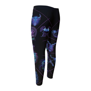 Aquarius And Astrological Signs Print Men's Compression Pants