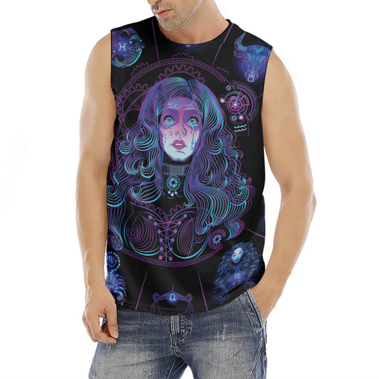 Aquarius And Astrological Signs Print Men's Fitness Tank Top