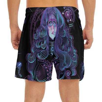 Aquarius And Astrological Signs Print Men's Split Running Shorts
