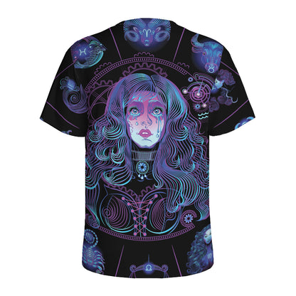 Aquarius And Astrological Signs Print Men's Sports T-Shirt