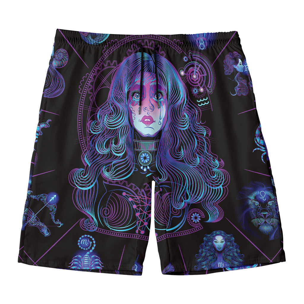 Aquarius And Astrological Signs Print Men's Swim Trunks