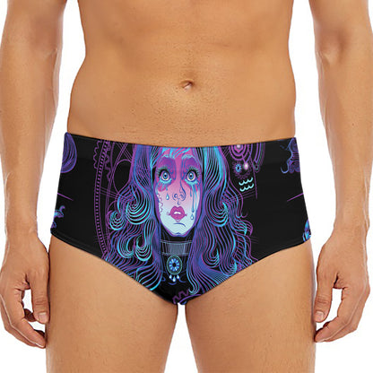Aquarius And Astrological Signs Print Men's Triangle Swim Briefs