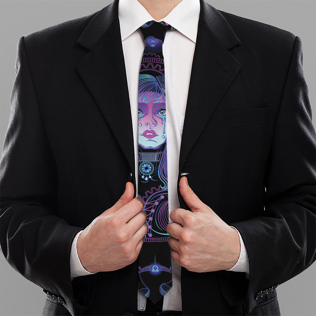 Aquarius And Astrological Signs Print Necktie