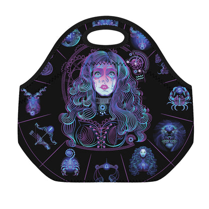 Aquarius And Astrological Signs Print Neoprene Lunch Bag