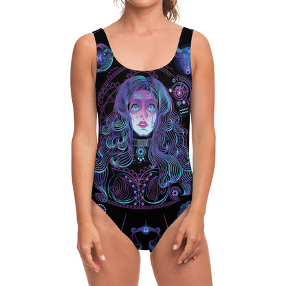 Aquarius And Astrological Signs Print One Piece Swimsuit