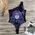 Aquarius And Astrological Signs Print One Shoulder Bodysuit