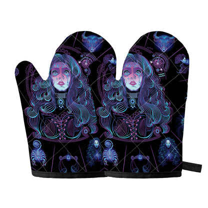 Aquarius And Astrological Signs Print Oven Mitts