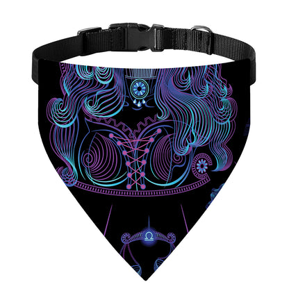 Aquarius And Astrological Signs Print Over The Collar Dog Bandana