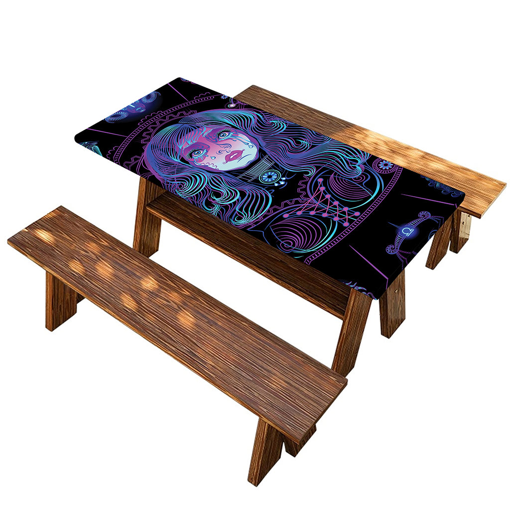 Aquarius And Astrological Signs Print Picnic Table Cover