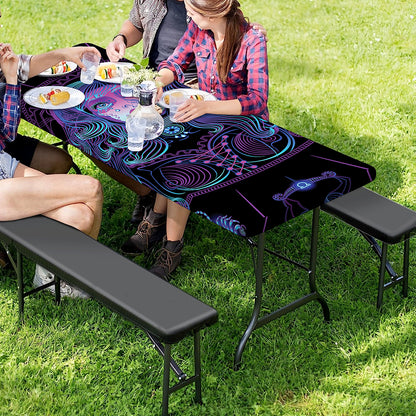 Aquarius And Astrological Signs Print Picnic Table Cover