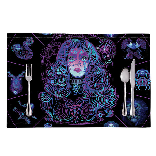 Aquarius And Astrological Signs Print Placemat