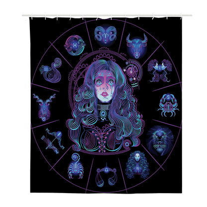 Aquarius And Astrological Signs Print Polyester Shower Curtain