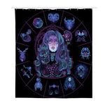Aquarius And Astrological Signs Print Polyester Shower Curtain