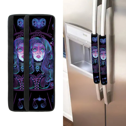 Aquarius And Astrological Signs Print Refrigerator Handle Covers