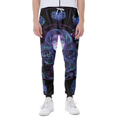 Aquarius And Astrological Signs Print Scuba Joggers