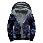 Aquarius And Astrological Signs Print Sherpa Lined Zip Up Hoodie
