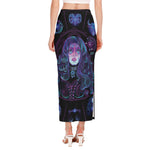 Aquarius And Astrological Signs Print Side Slit Maxi Skirt