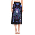 Aquarius And Astrological Signs Print Side Slit Midi Skirt