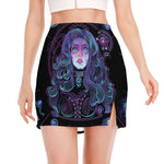 Aquarius And Astrological Signs Print Side Slit Mini Skirt