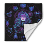 Aquarius And Astrological Signs Print Silk Bandana