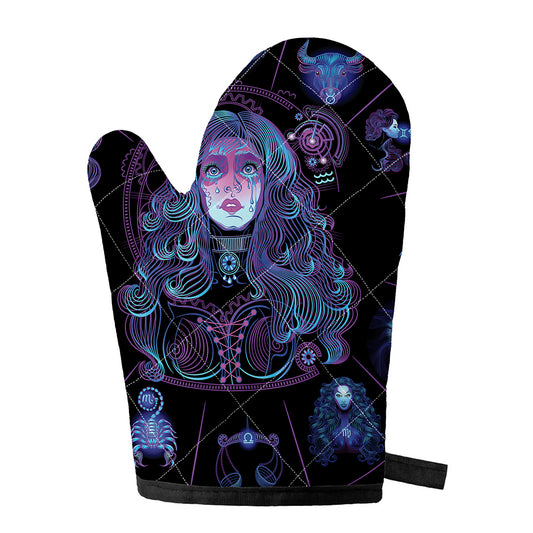 Aquarius And Astrological Signs Print Single Oven Mitt