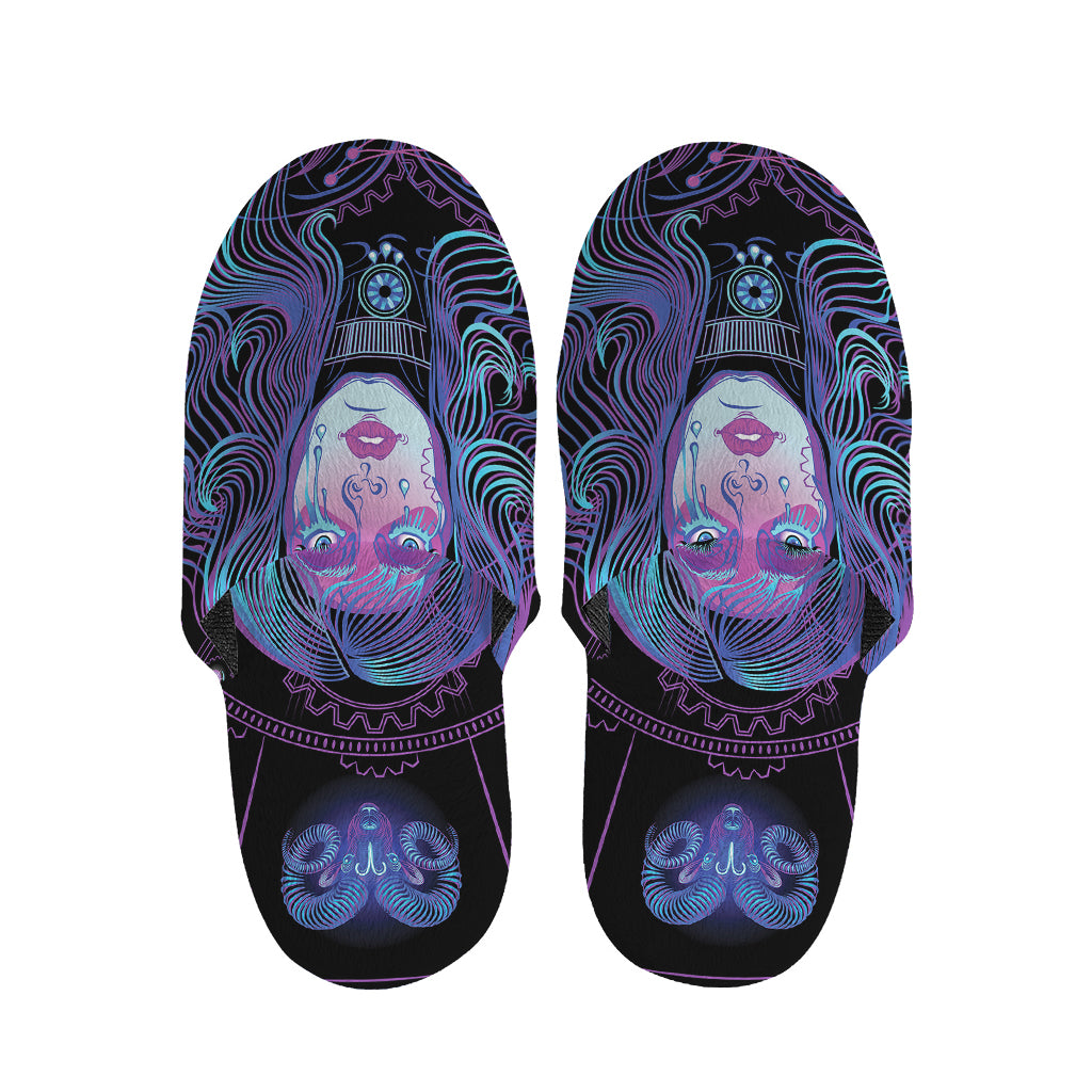 Aquarius And Astrological Signs Print Slippers