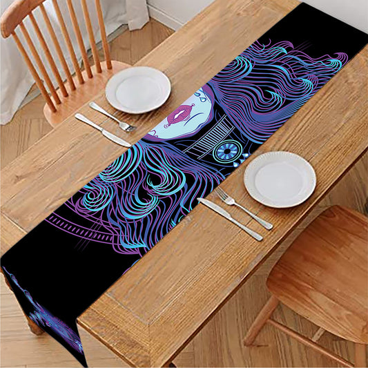 Aquarius And Astrological Signs Print Table Runner