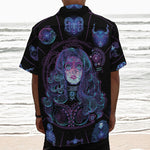 Aquarius And Astrological Signs Print Textured Short Sleeve Shirt