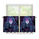 Aquarius And Astrological Signs Print Tier Curtains