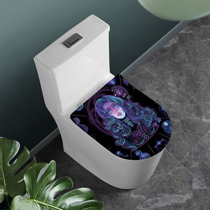Aquarius And Astrological Signs Print Toilet Lid Cover