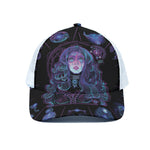 Aquarius And Astrological Signs Print White Mesh Trucker Cap