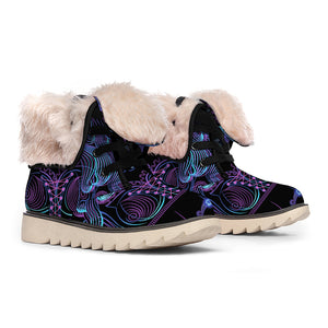 Aquarius And Astrological Signs Print Winter Boots